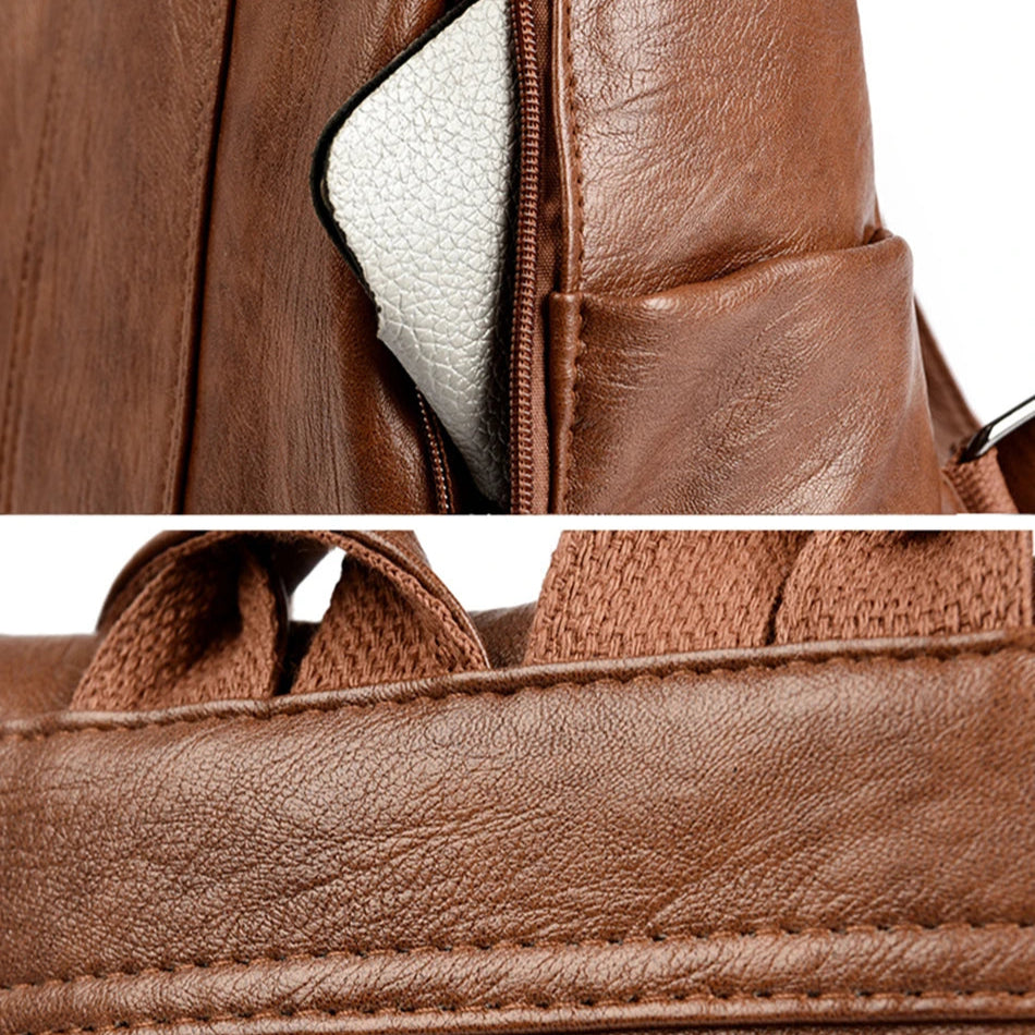 VINTAGE Small Vegan Leather Backpack