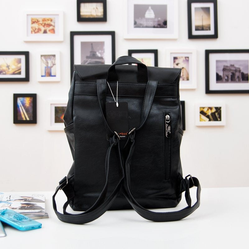 THREE BOX Vegan Leather Backpack