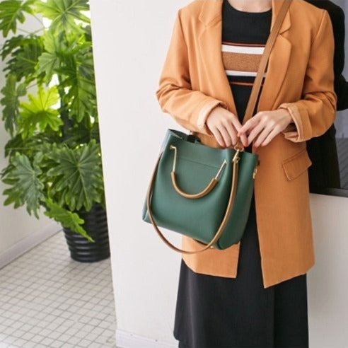 RETRO Vegan Leather Handbag With Shoulder Strap
