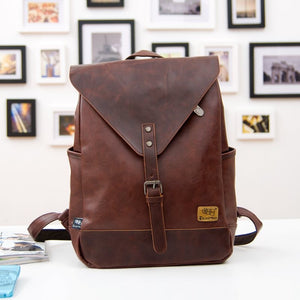 box backpack leather rectangle Boconi Garth Slim tablet sleeve Cognac Brown Leather Convertible Backpack
