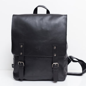 THREE BOX Vegan Leather Dual Strap Backpack
